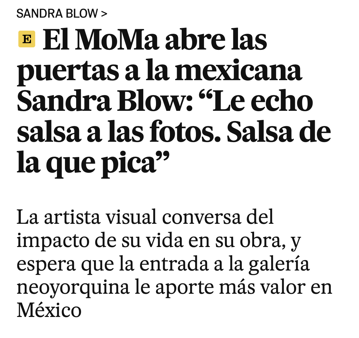 >Sandra Blow on El País