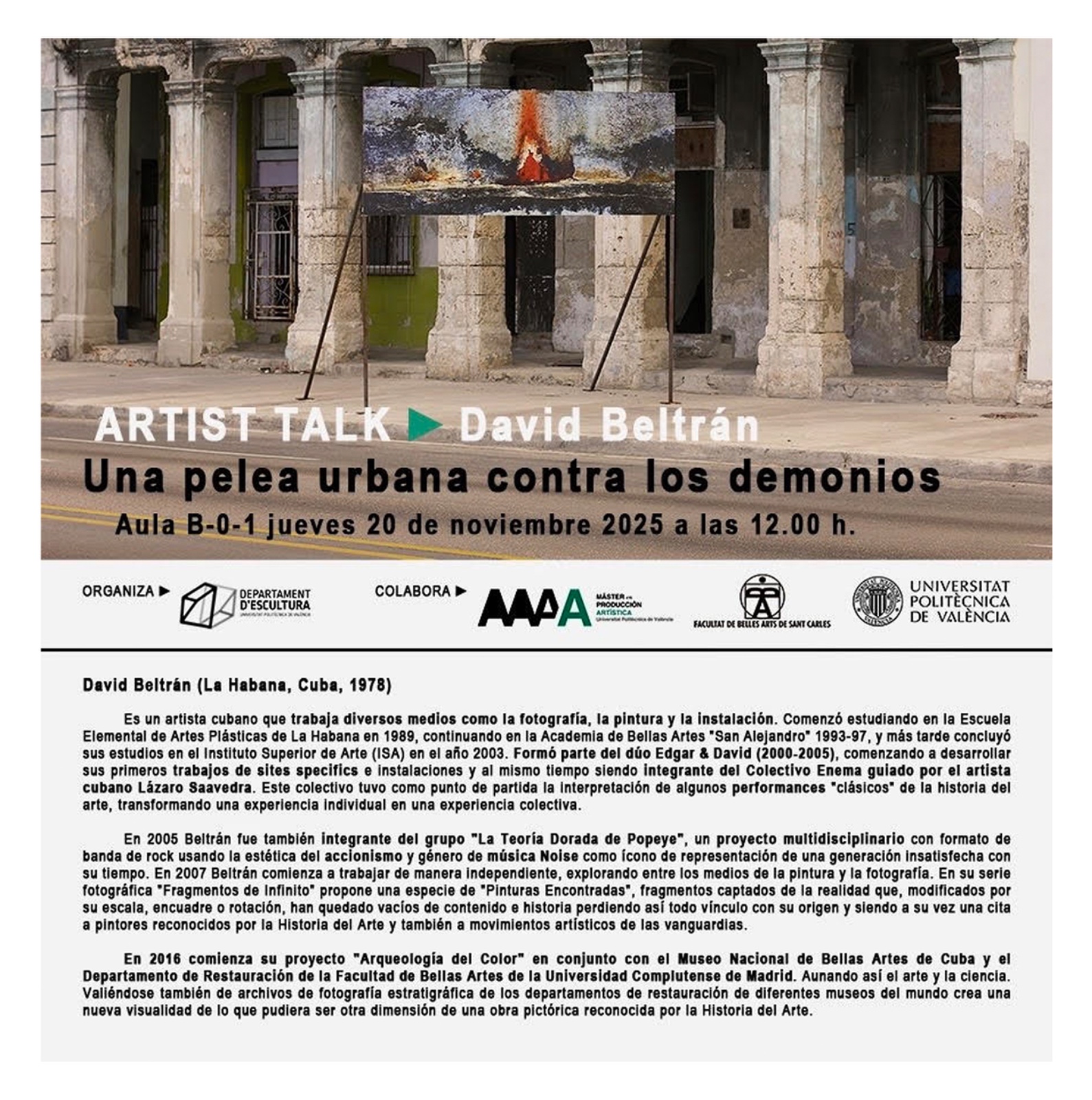 David Beltrán en la Universitat Politècnica de València