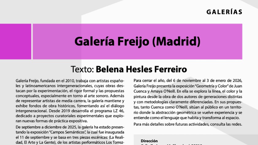 >Freijo Gallery in Antidogma magazine