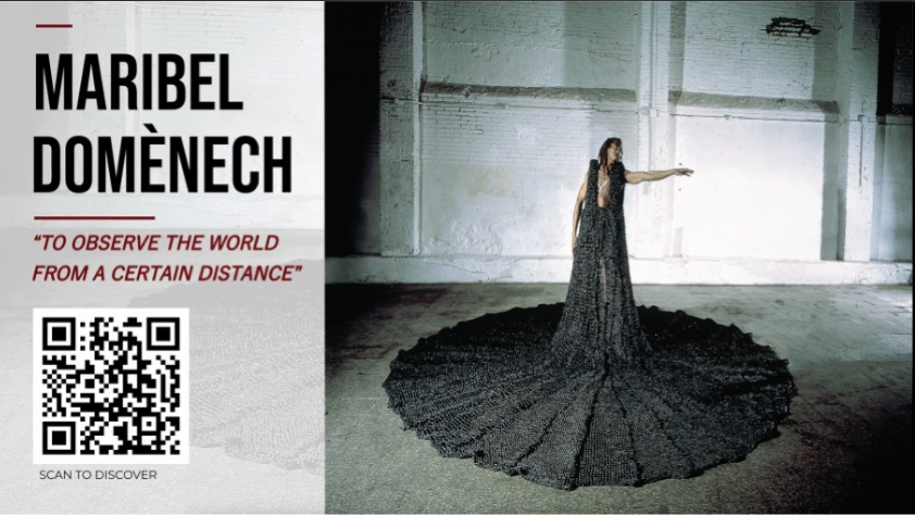 >Maribel Domènech at Times Square, New York City