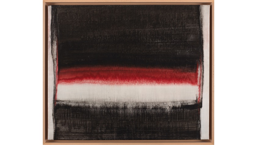Águeda de la Pisa, “Rojo y negro”, 1983, Óleo sobre lienzo.